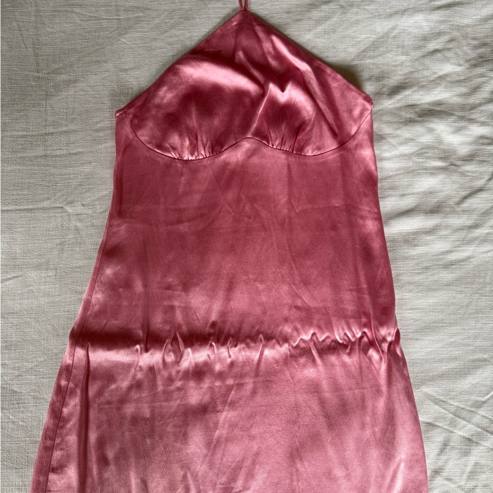 Zara Pink Satin Slip Dress